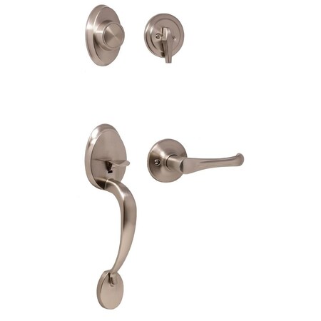 Weslock Hillcrest Dummy Handleset with Somerset Trim Satin Nickel 02815-NVN0020